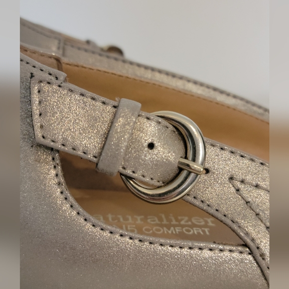 Naturalizer Metallic Wedge Shoes - Silver Sz 9 - Picture 4 of 6